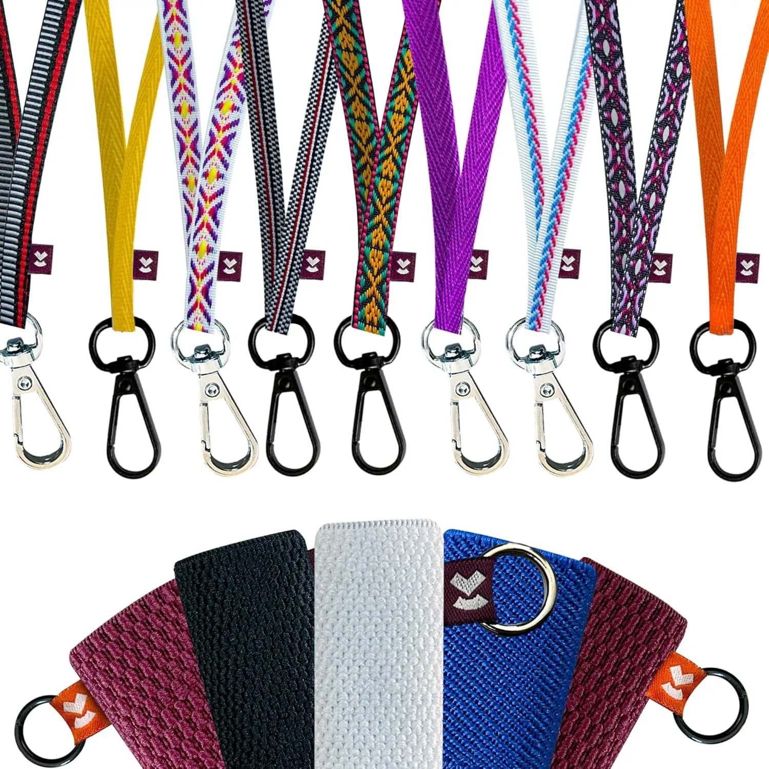 device Holder with Lanyard, Comfortable Design for E device, 3 Vap Case Sizes for Perfect Fit, Strong device Lanyard, High-Strength Elastic Holder (With Lanyard, Black Line Pattern, Large)