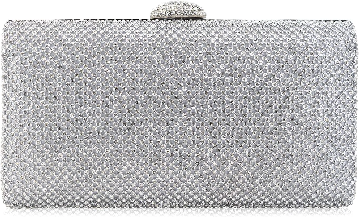 Dexmay Large Rhinestone Purse with Crystal Clasp Evening Clutch Bag Formal Party Handbag