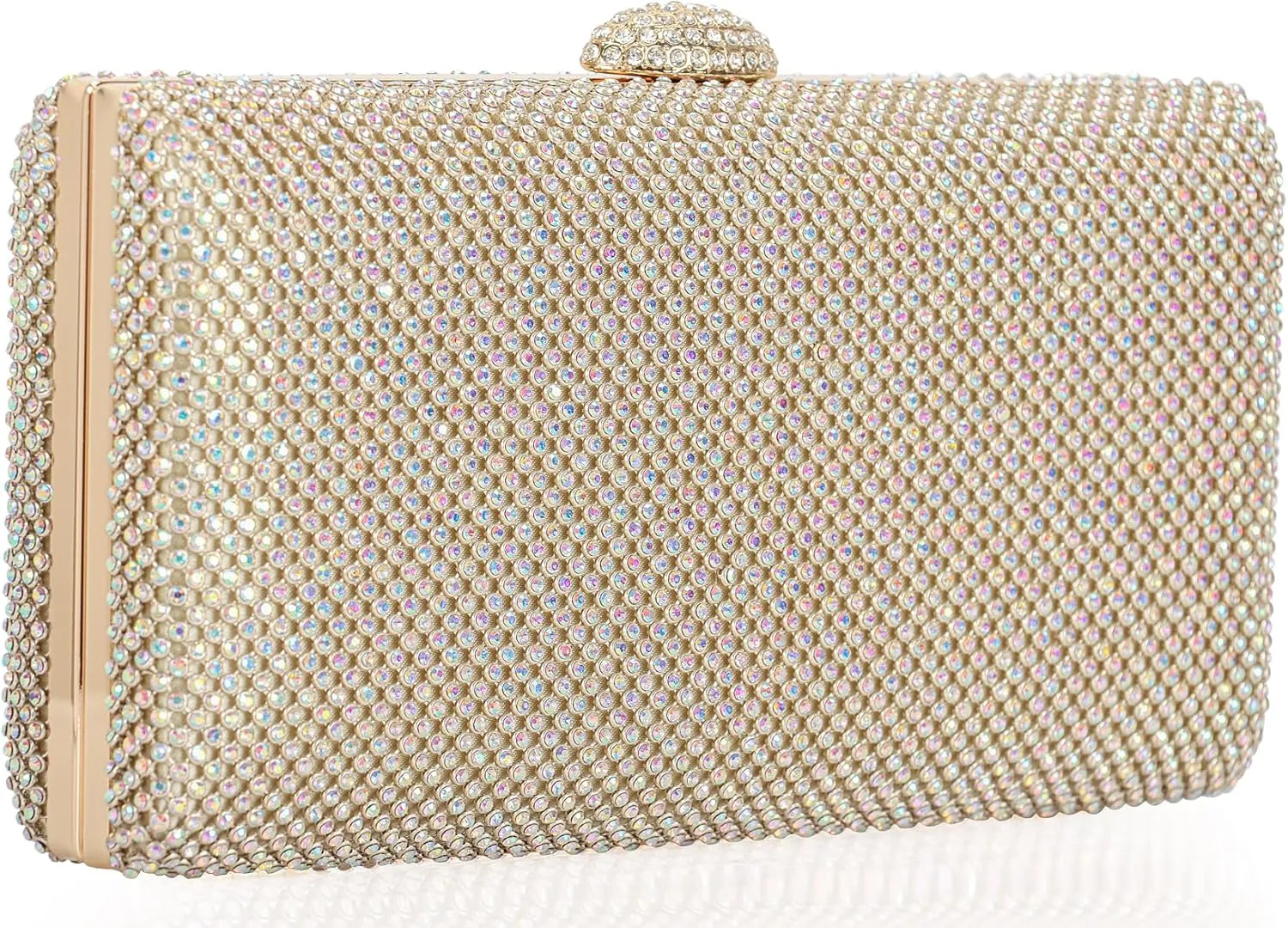 Dexmay Large Rhinestone Purse with Crystal Clasp Evening Clutch Bag Formal Party Handbag