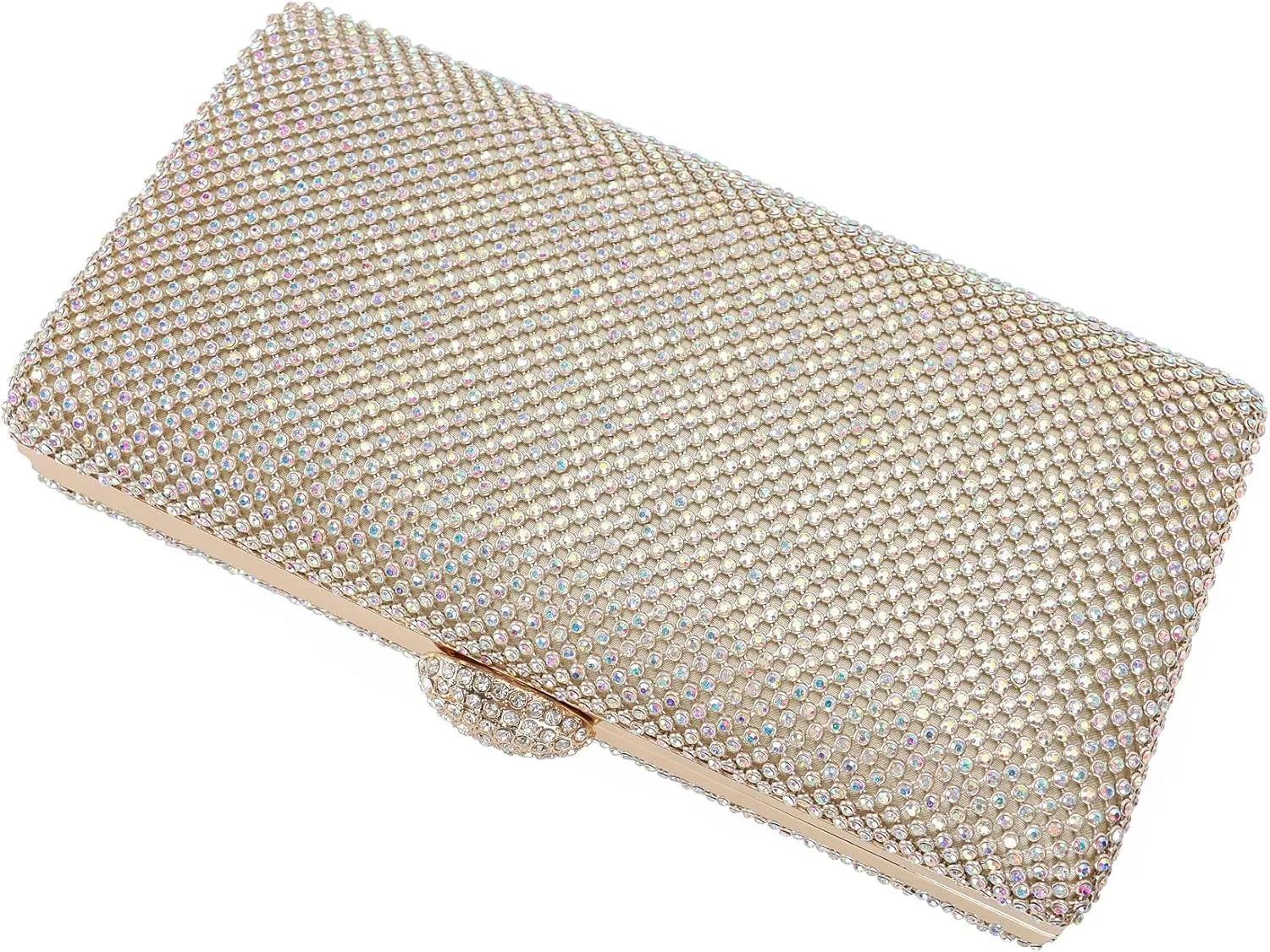 Dexmay Large Rhinestone Purse with Crystal Clasp Evening Clutch Bag Formal Party Handbag