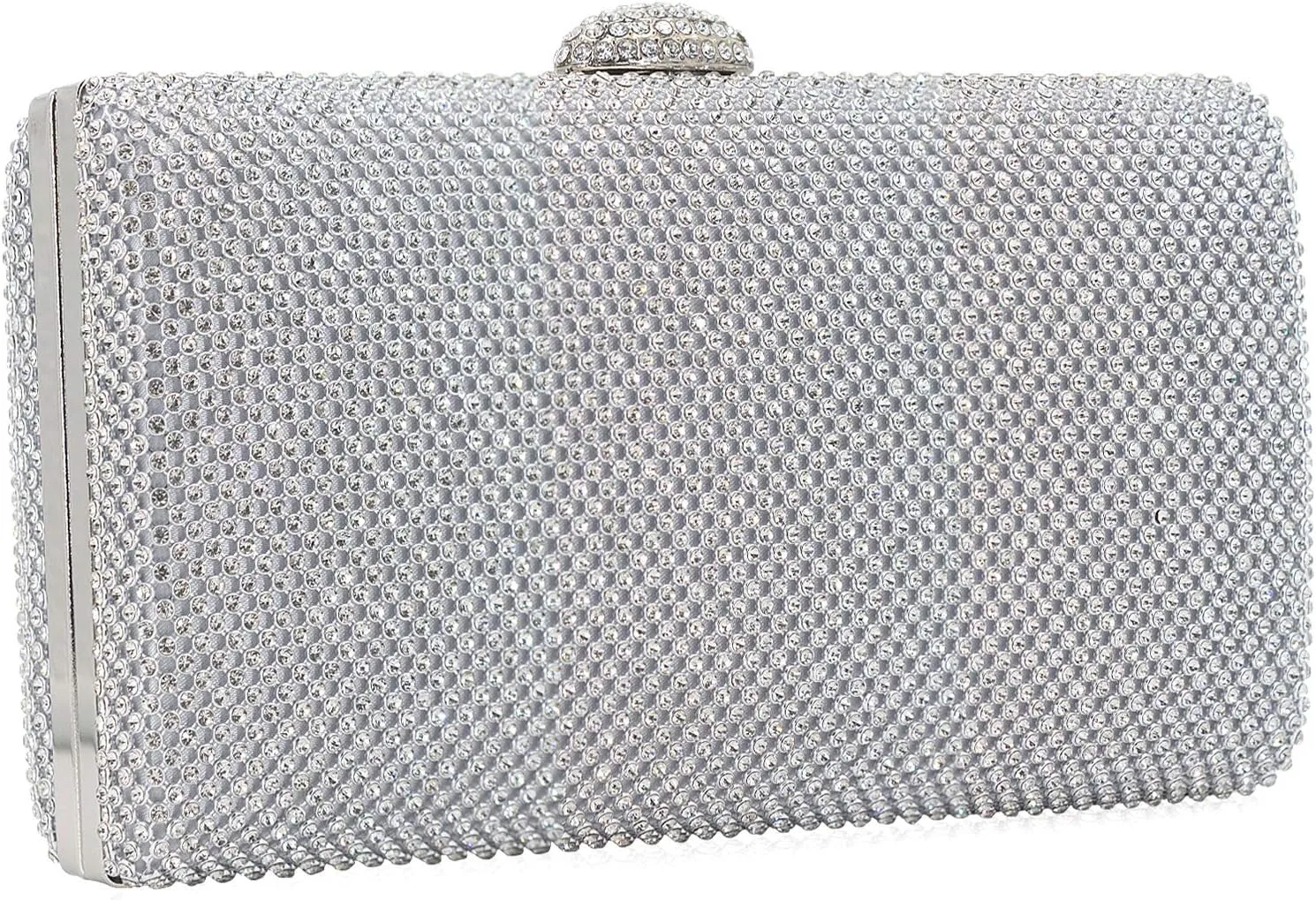 Dexmay Large Rhinestone Purse with Crystal Clasp Evening Clutch Bag Formal Party Handbag