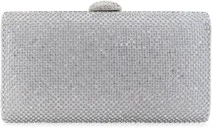 Dexmay Large Rhinestone Purse with Crystal Clasp Evening Clutch Bag Formal Party Handbag