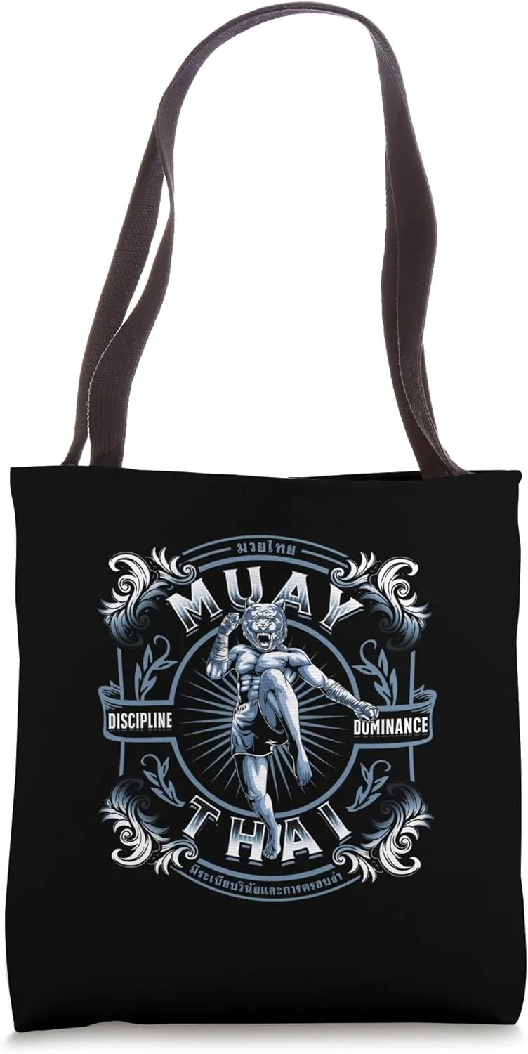 Discipline and Dominance - Muay Thai and Tiger Tote Bag