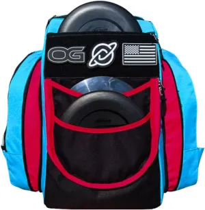 Discology Disc Golf OG V2 Disc Golf Bag | 26  Disc Capacity | Premium Disc Golf Backpack Bag | Tough, Durable Design | 2 Large Top and Side Compartments | Top Patch Panel with Two Patchs Included