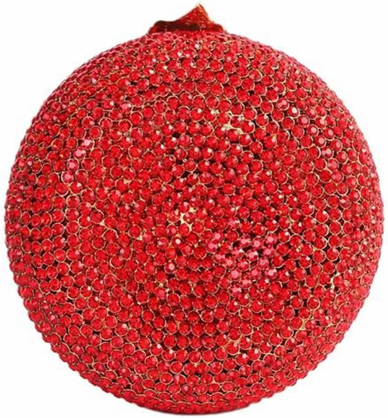 DJBM Sparkly Apple Rhinestone Evening Clutch Women Luxury Fruit Crystal Handbags Diamond Purses for Party Wedding Prom