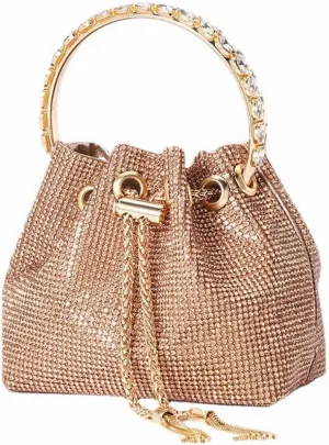 DJBM Women Full Diamonds Bucket Handbag Rhinestone Clutch Purse Evening Clutch for Women Party Prom Cocktail Wedding