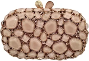 DJBM Women Glitter Rhinestone Box Bag Luxury Crystal Evening Clutch with Chain for Dance Celebrate