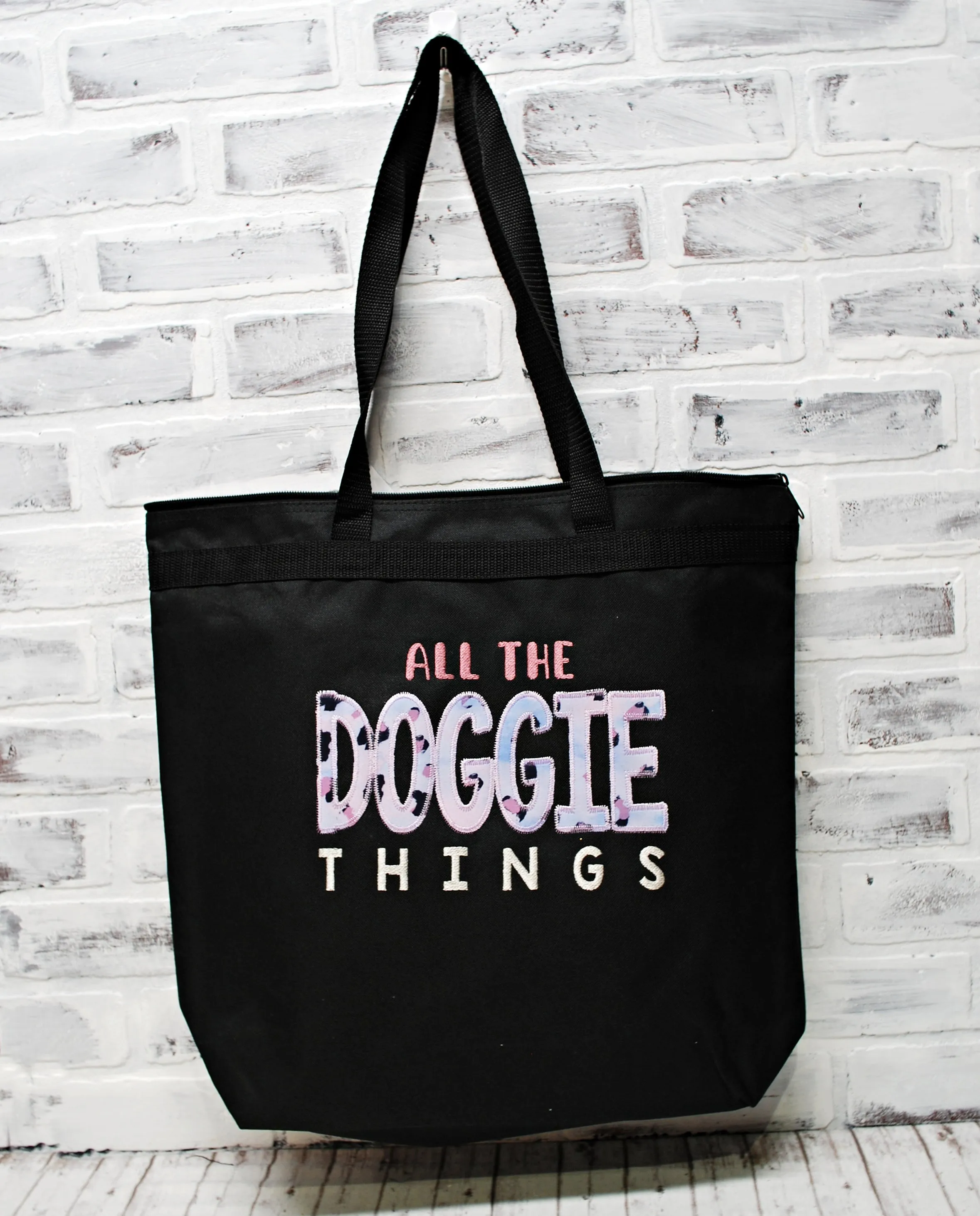 Doggie Things Lilac Spots Personalized Duffle or Tote Bag
