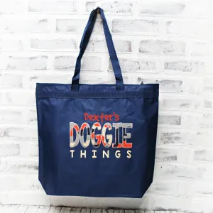 Doggie Things Navy Orange Personalized Duffle or Tote Bag