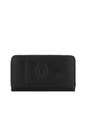 Dolce & Gabbana Dg Logo Leather Zip-Around Wallet