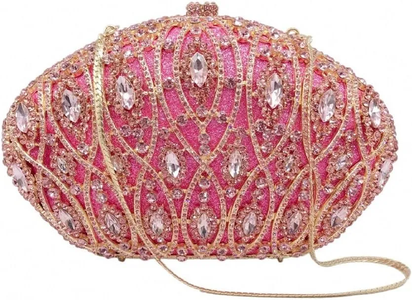 Dress Banquet Clutch Bag Handmade Dinner Bag Metal Hard Box Rhinestone Bag