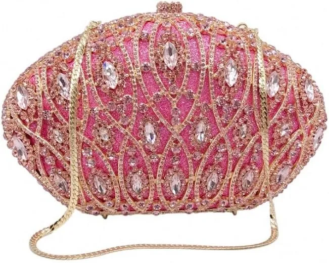 Dress Banquet Clutch Bag Handmade Dinner Bag Metal Hard Box Rhinestone Bag