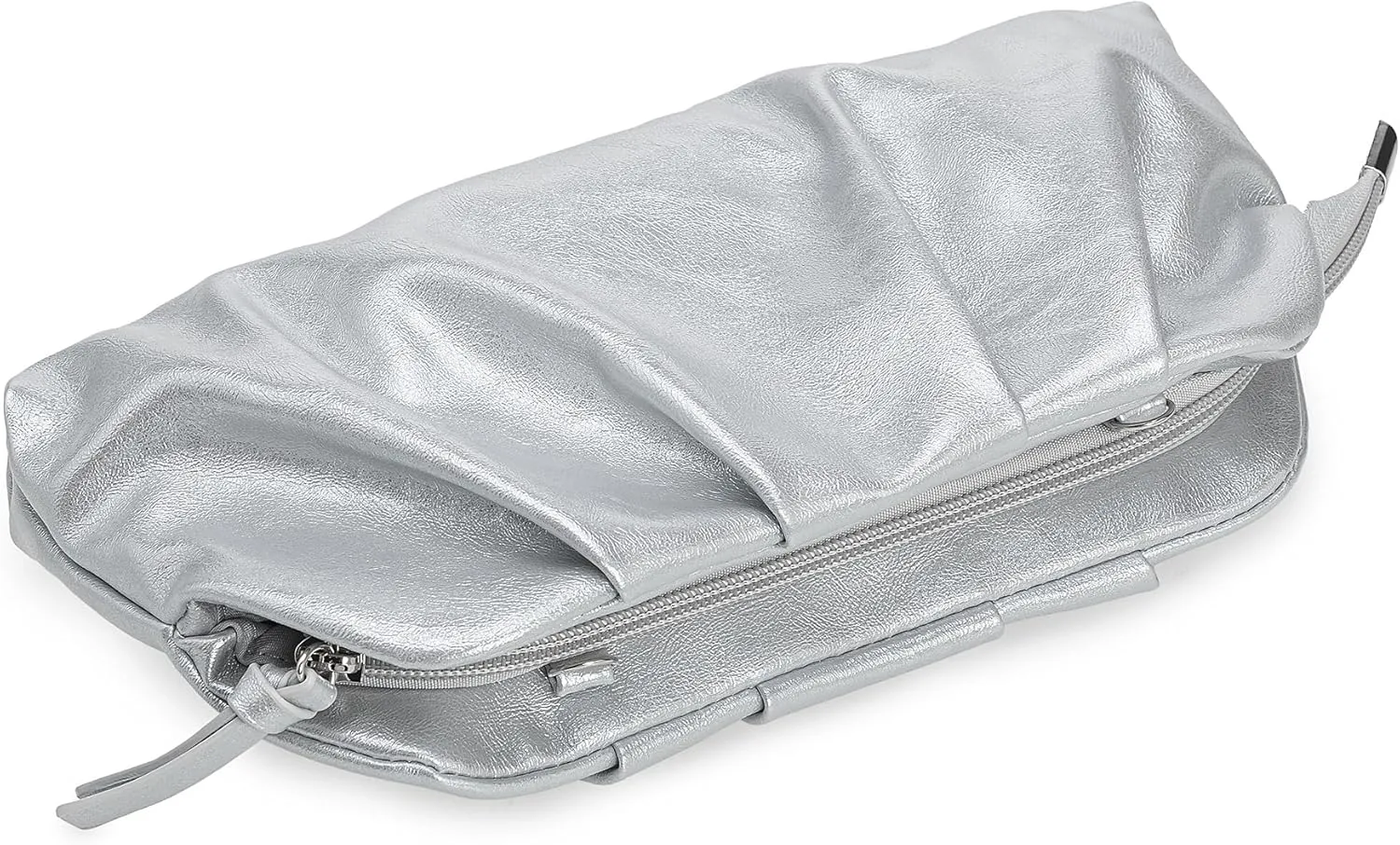 Dressy PU Clutch Purse for Women Formal Soft Pleated Vegan Leather Evening Bag for Wedding/Prom/Cocktail Party