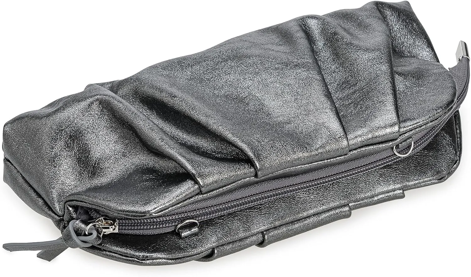 Dressy PU Clutch Purse for Women Formal Soft Pleated Vegan Leather Evening Bag for Wedding/Prom/Cocktail Party