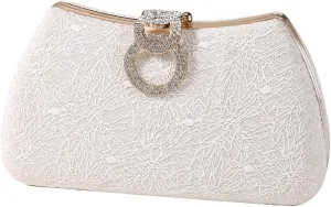 Dreubea Women's Fashion Evening Bag Rhinestone Decrated Clutch Handbag with Chain