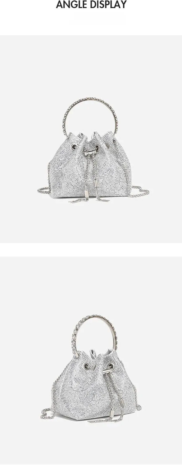 DVIEQE] Women's Mini Handbag - Full Rhinestones Evening Clutch, Compact Crossbody for Party & Wedding