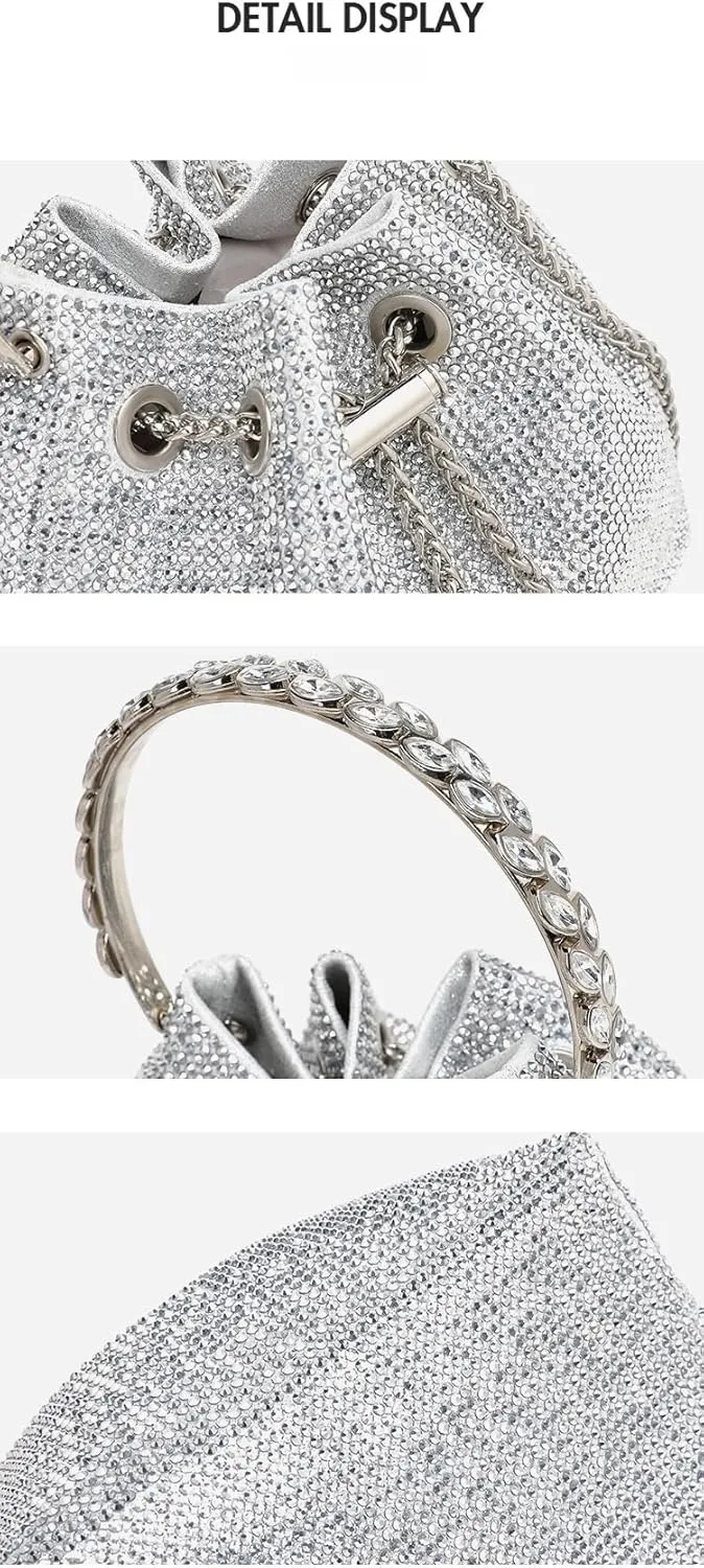 DVIEQE] Women's Mini Handbag - Full Rhinestones Evening Clutch, Compact Crossbody for Party & Wedding