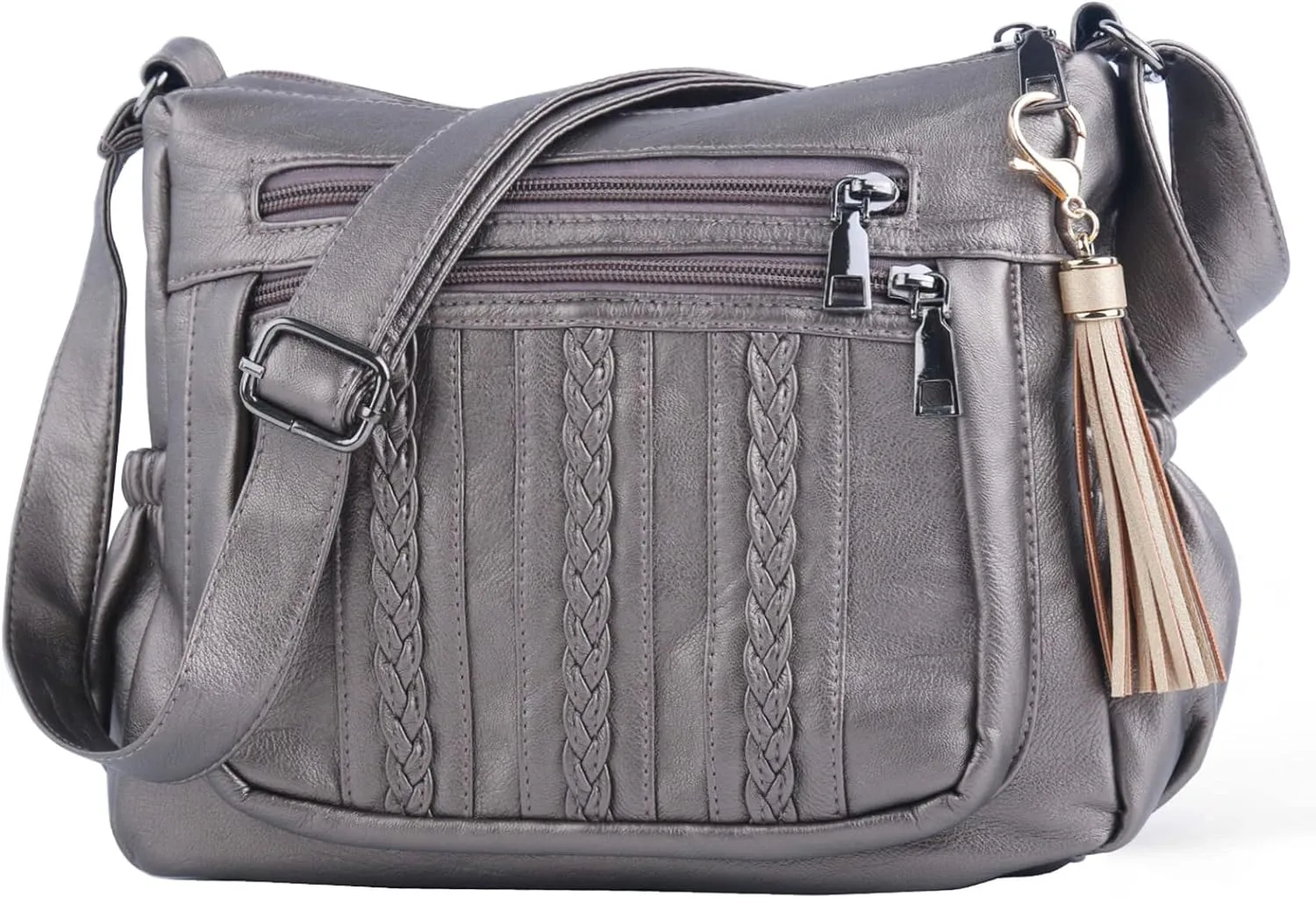 ELDA Purses for Women Pocketbooks Soft PU Leather Ladies Crossbody Purse Multi Pocket Shoulder Bag