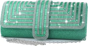 ELDA Women's Rhinestone Clutch Purses Evening Bags Sparkling Glitter Formal Party Purse Wedding Cocktail Prom Bags with Chain