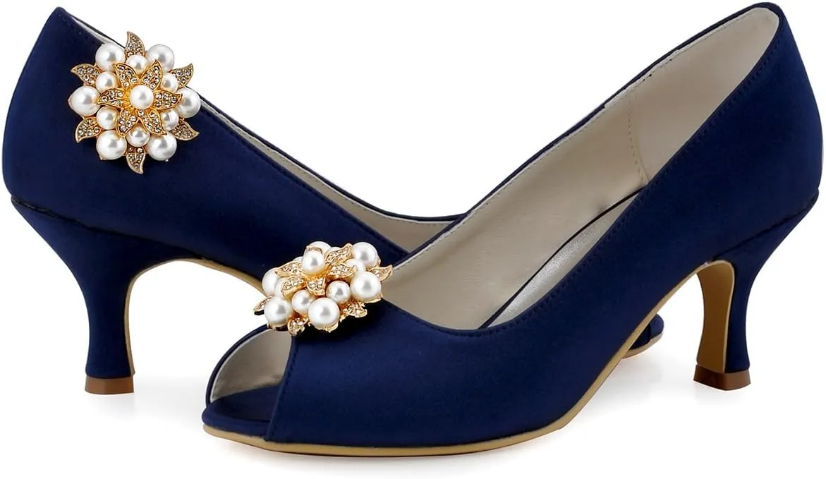 ELEGANTPARK Fashion Shoe Clips for Pumps Pearl Rhinestone Flower Crystal Party Wedding Shoe Accessories Clips