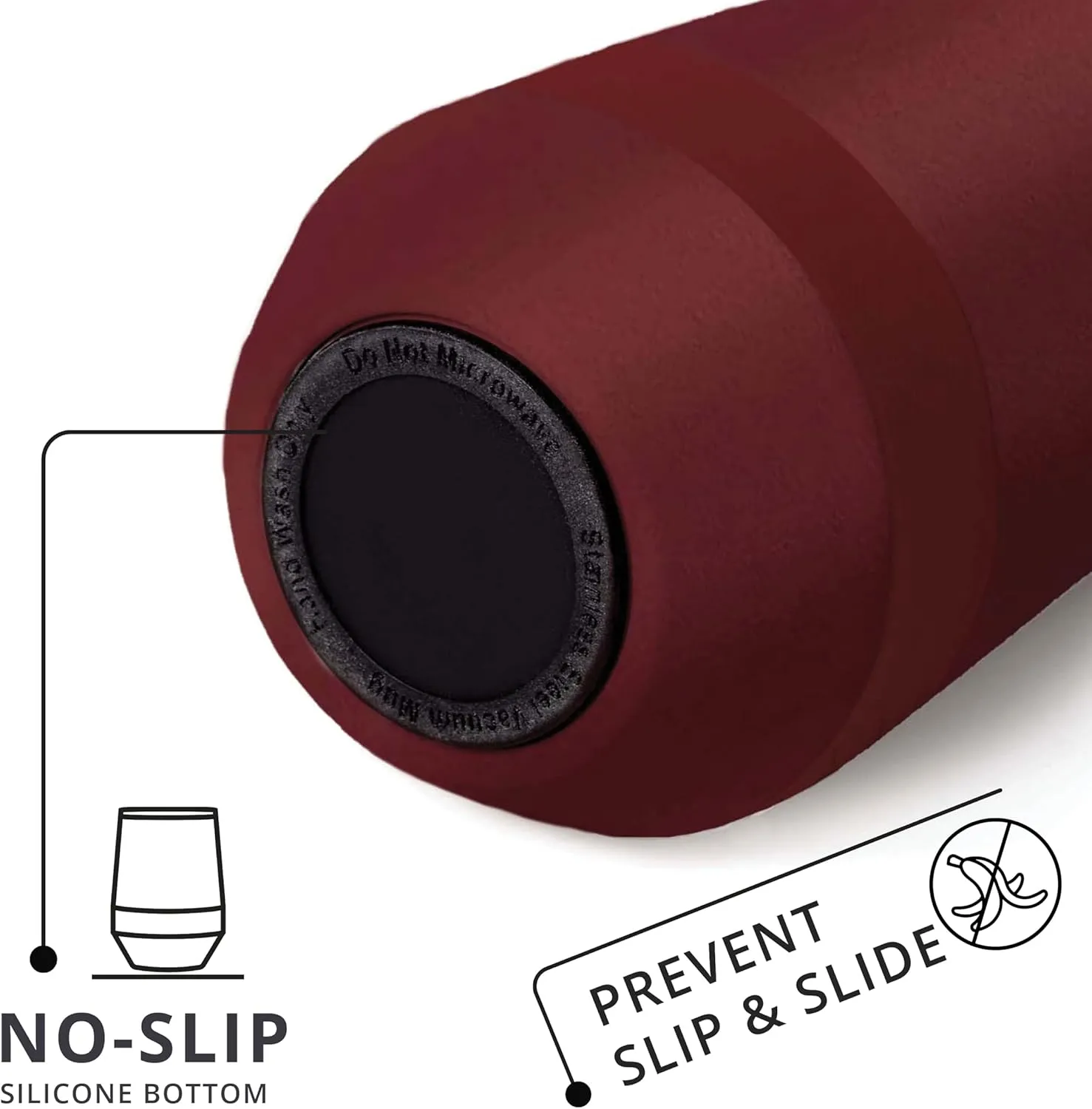 Elemental Recess Wine Tumbler - Triple Wall Insulated Stainless Steel Coffee Mug for Hot & Cold Drinks - Portable Cup with Shatterproof Sip Lid for Camping, Outdoor & Travel - 10oz - Burgundy