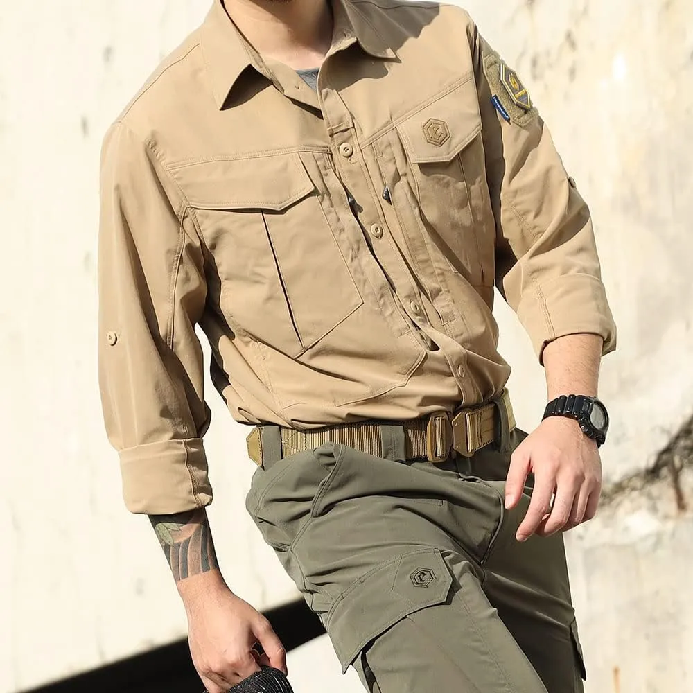 emersongear Blue Label PaiJiZhe Tac Field Shirt,Camp Shirts Mens Long Sleeve Durable Outdoor Apparel