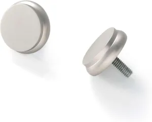 End Cap Satin Nickel Finials, One Size Feet, Metallic Solid Pattern