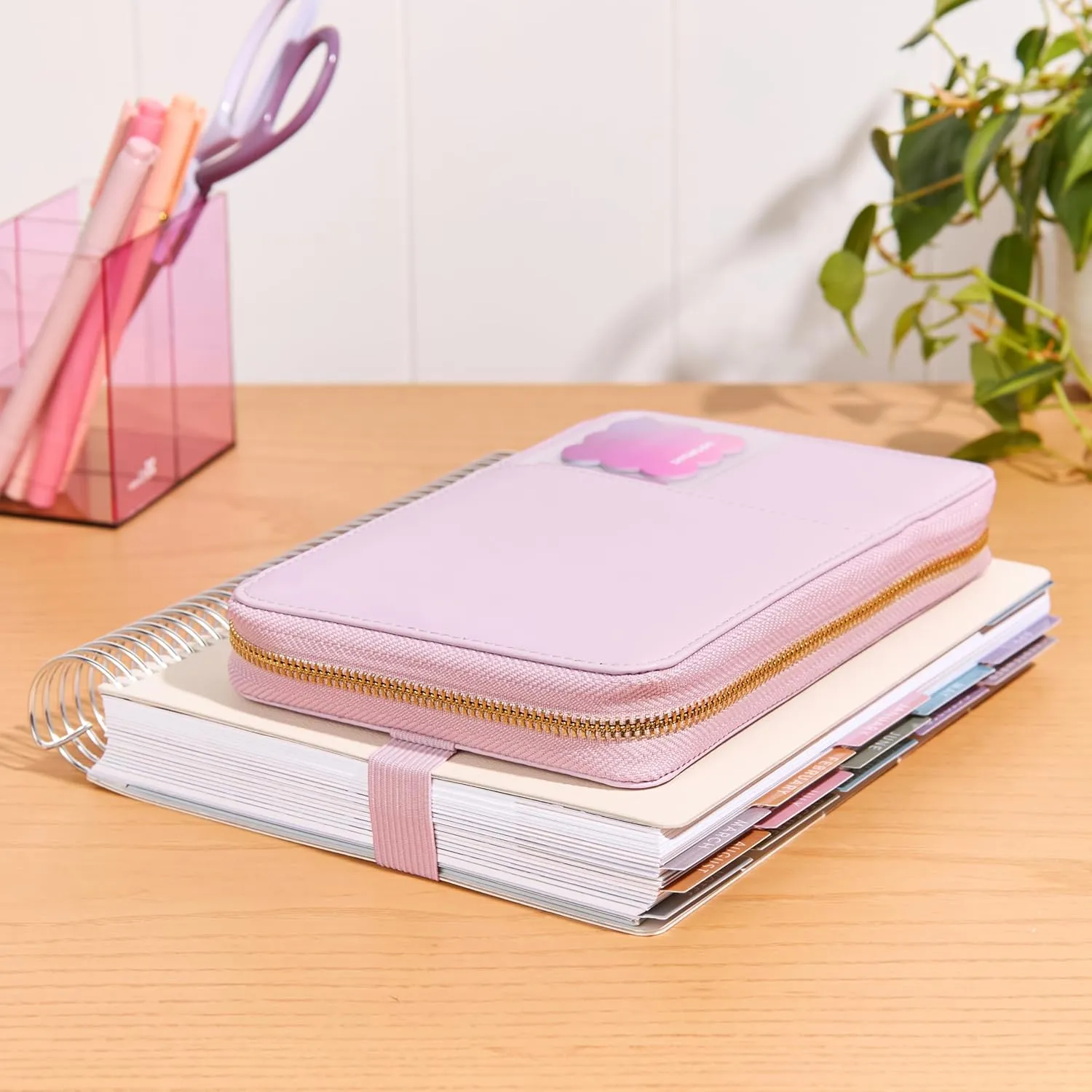 Erin Condren Premium Planny Pack, Lilac Vegan Leather Zip-Around Design, Multi-Purpose Zipper Case for Planning Supplies, School and Office Supplies, Makeup, Tech and More