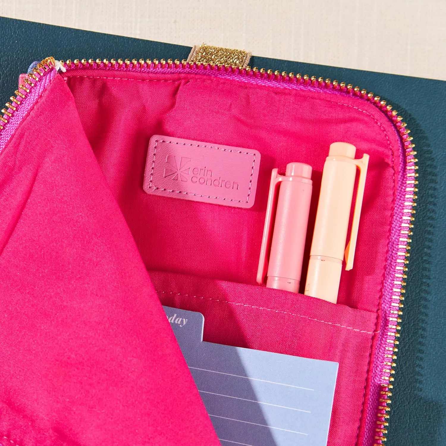 Erin Condren Ultimate Planny Pack, Vegan Leather Organizer for Travel, Work, and School, Stylish & Durable Multi-Compartment Storage Case With Metal Zipper for Pens and Accessories, Evolve
