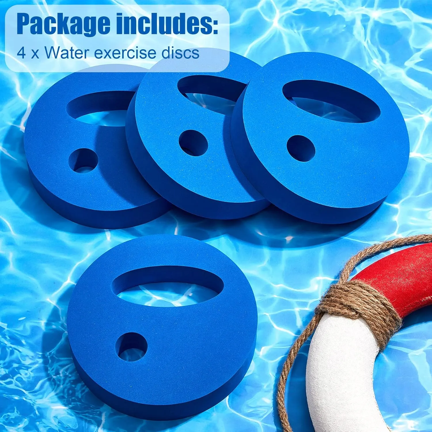 EVA Foam Water Weights for Pool Aerobic Exercise Set - Hand Held Swim Discs, 7.1 Inches in Diameter