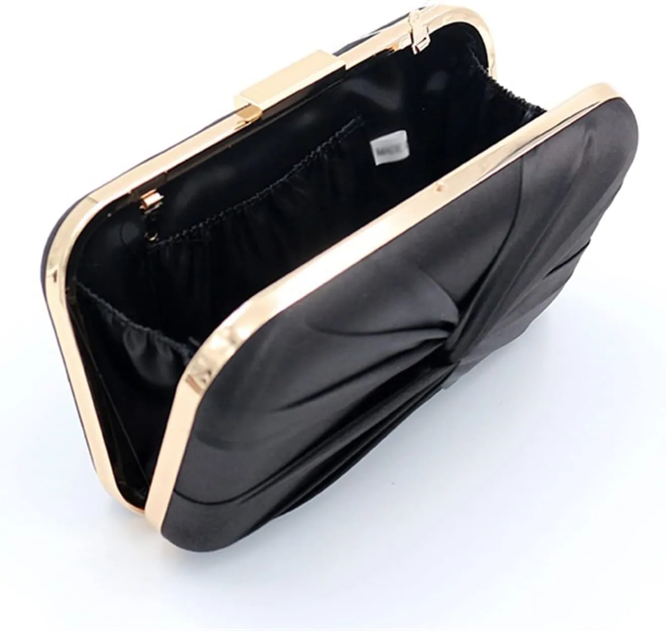 Evening Bag Clutch Purses for Women Pleated Satin Formal Handbag Simple Classy Purse with Detachable Chain