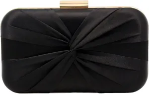 Evening Bag Clutch Purses for Women Pleated Satin Formal Handbag Simple Classy Purse with Detachable Chain