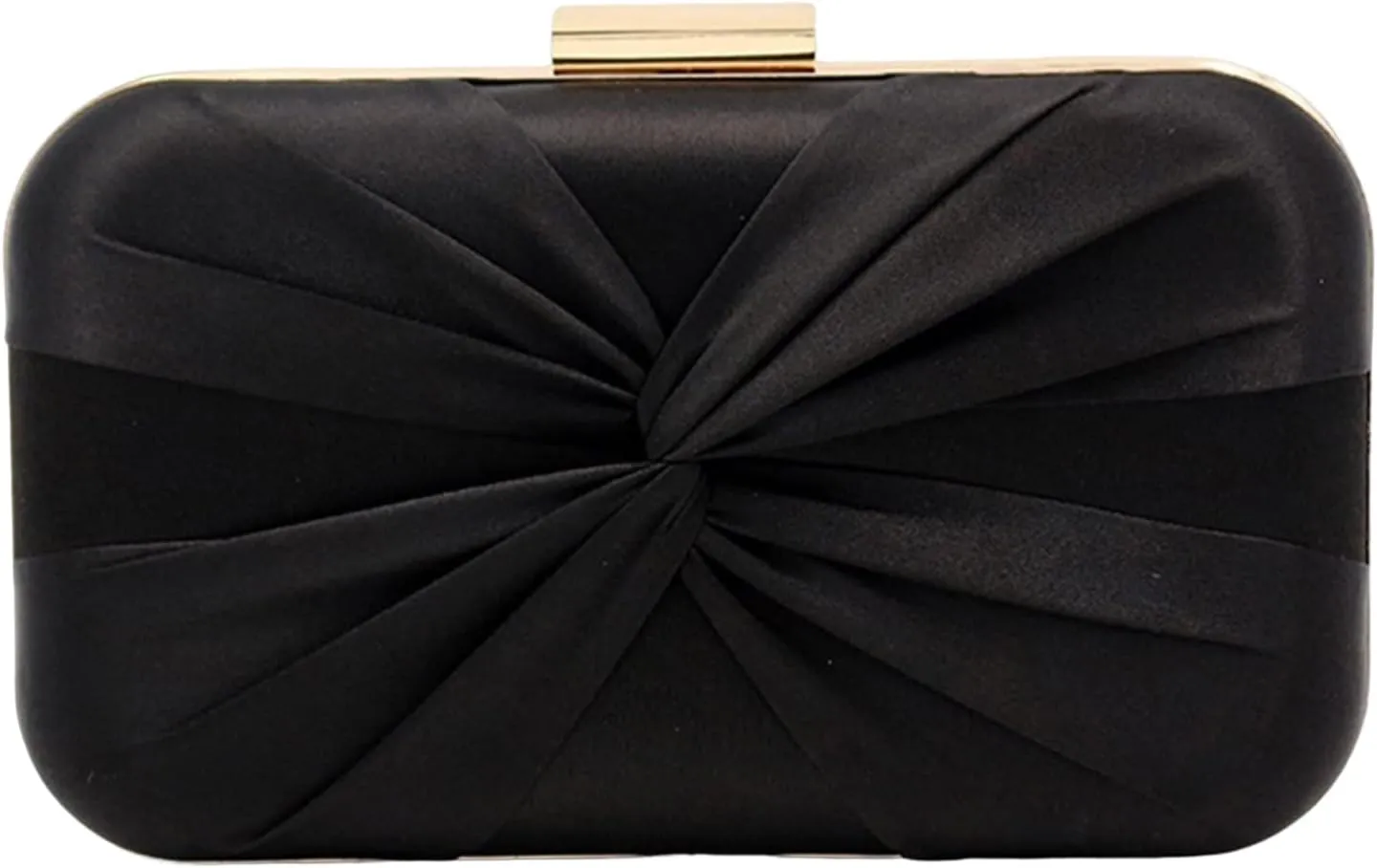 Evening Bag Clutch Purses for Women Pleated Satin Formal Handbag Simple Classy Purse with Detachable Chain