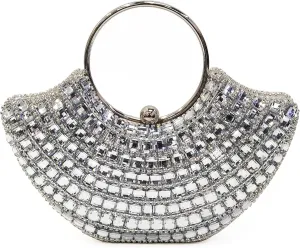 Evening Bag for Women，Lip Shaped Rhinestone Clutch Bridal Wedding Purse Party Prom Handbag