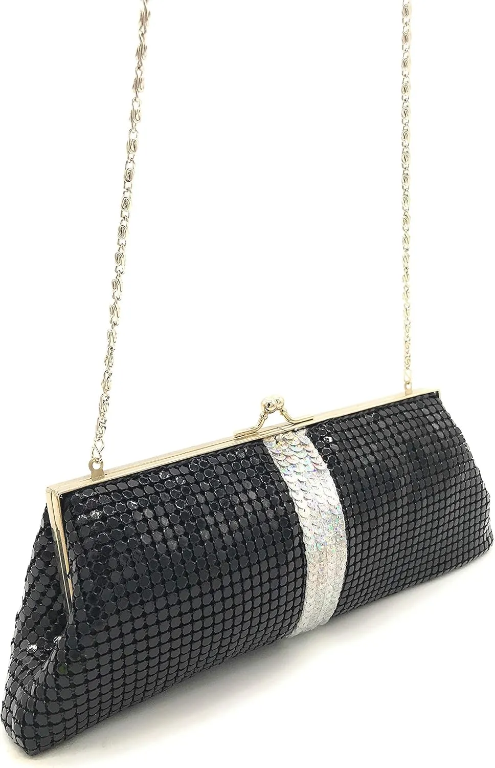 Evening Clutch Metal Mesh Purse Bag for Cocktail Party Prom Wedding Banquet