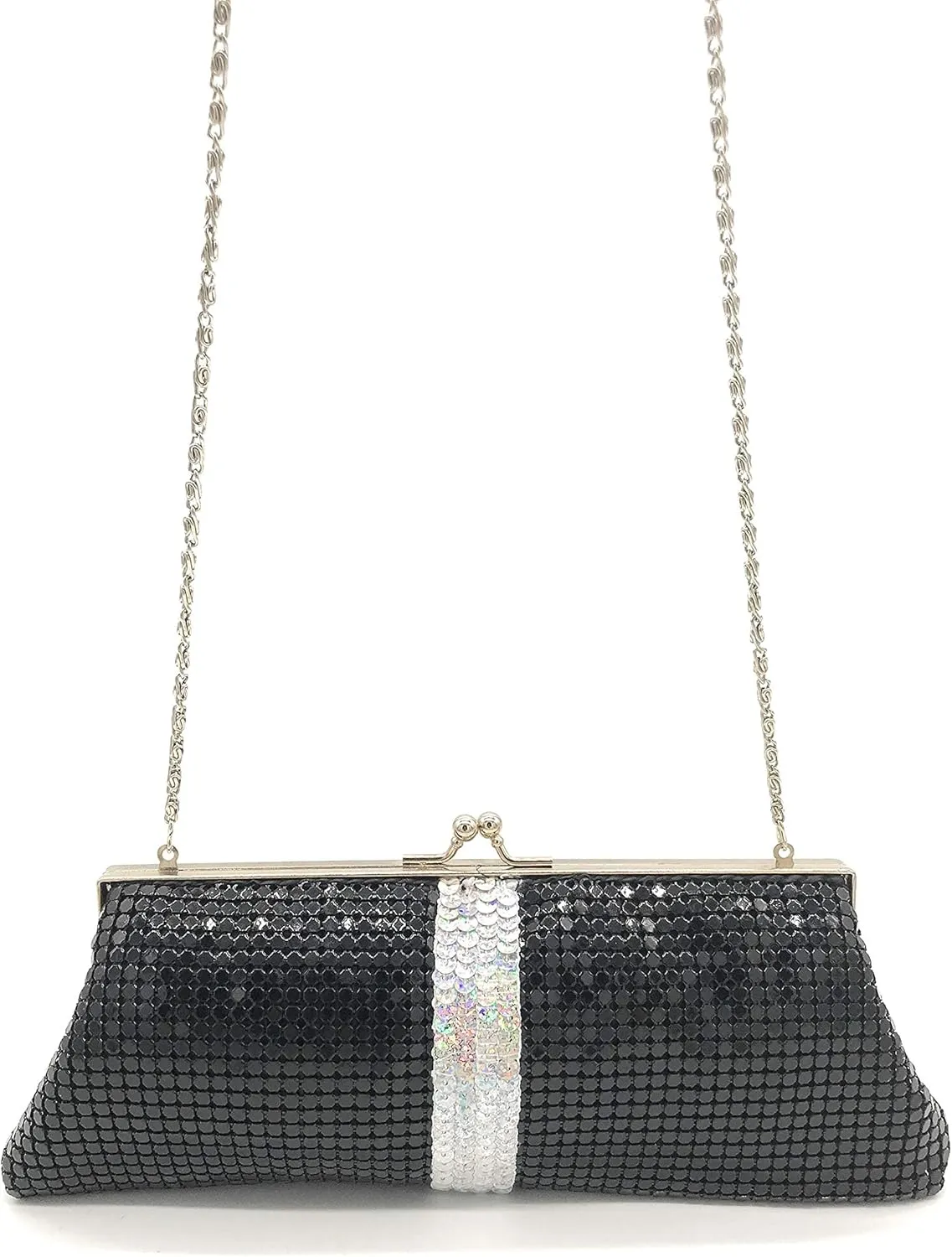 Evening Clutch Metal Mesh Purse Bag for Cocktail Party Prom Wedding Banquet