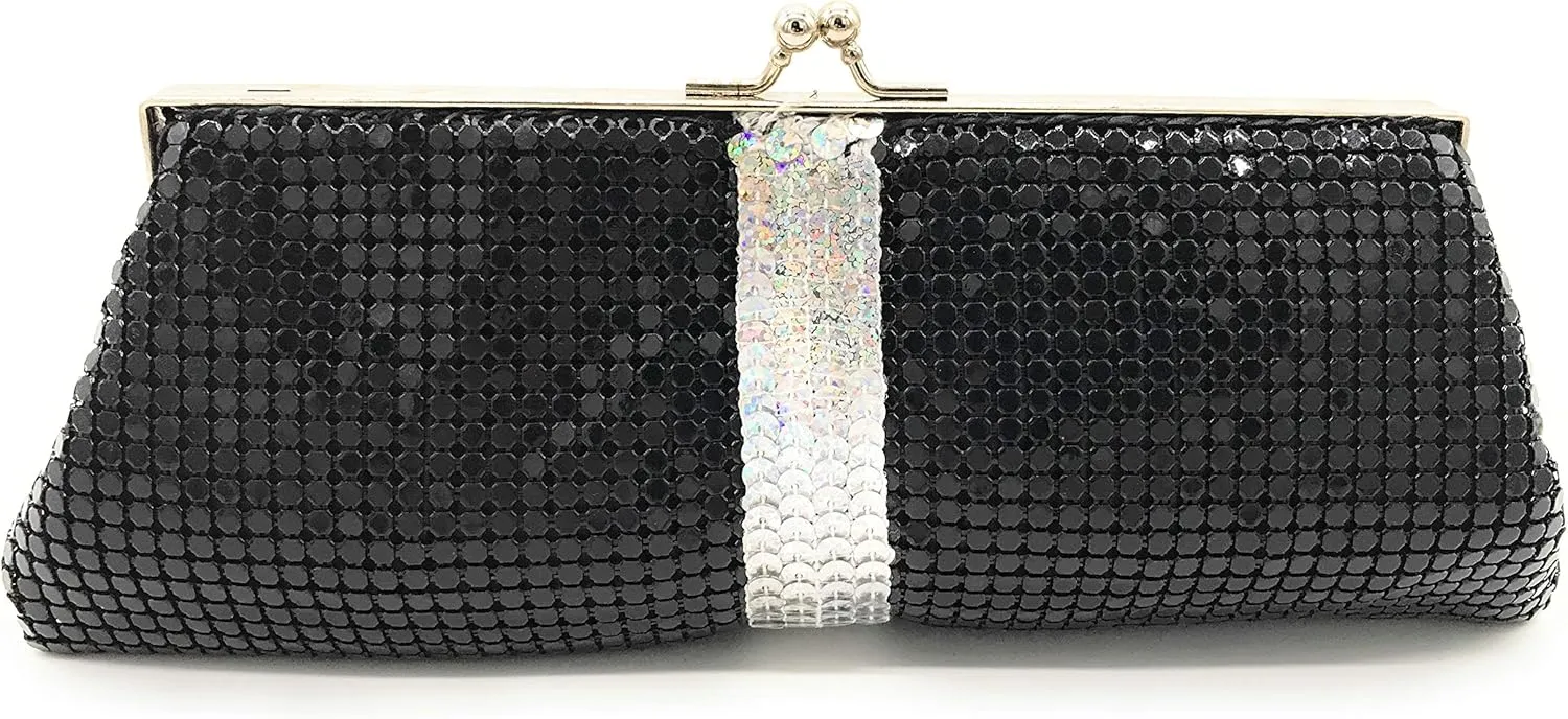 Evening Clutch Metal Mesh Purse Bag for Cocktail Party Prom Wedding Banquet