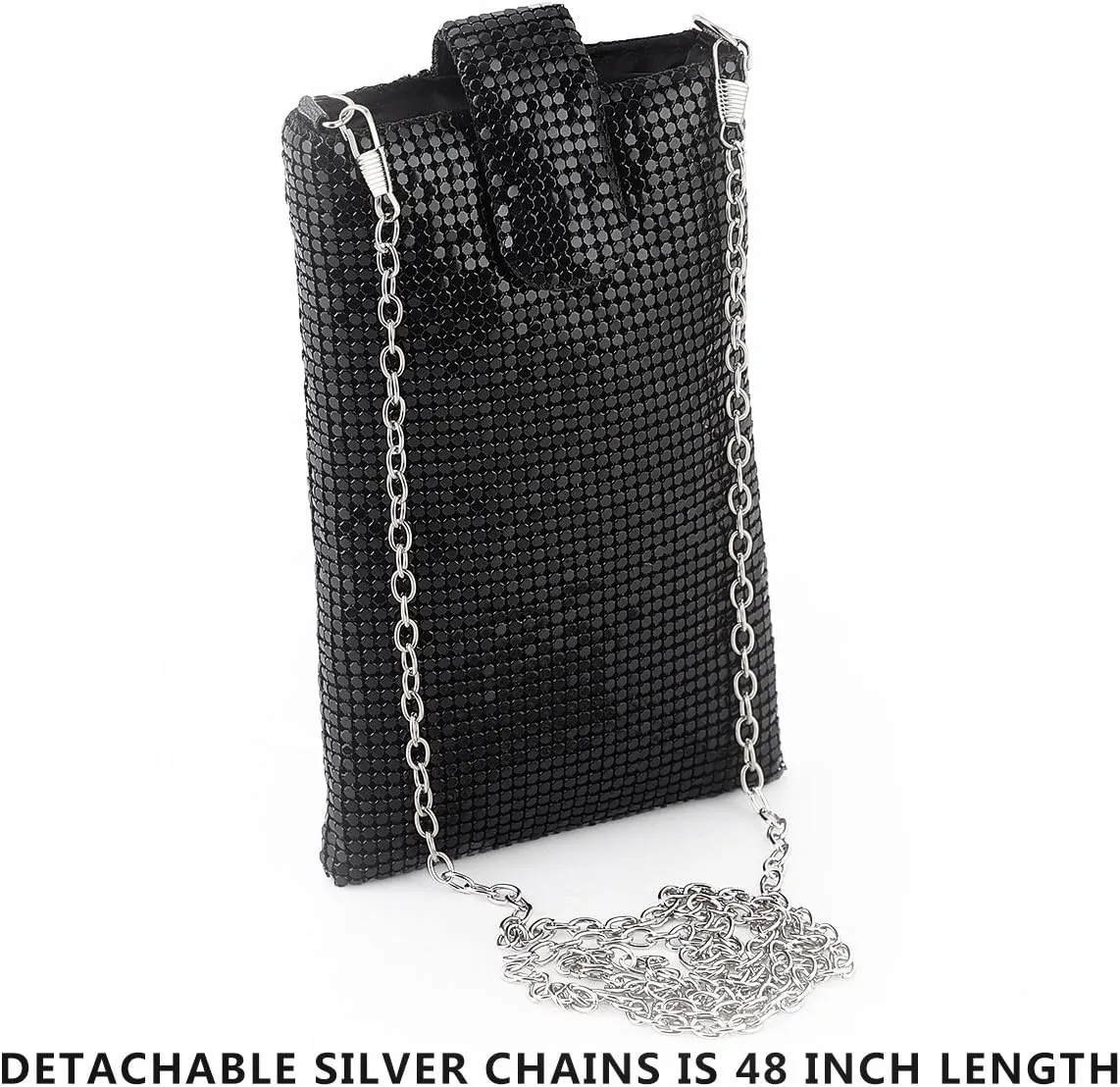 Evening Handbags Clutch Purses for Women Metal mesh Small Crossbody Bag Cell Phone Purse Wallet
