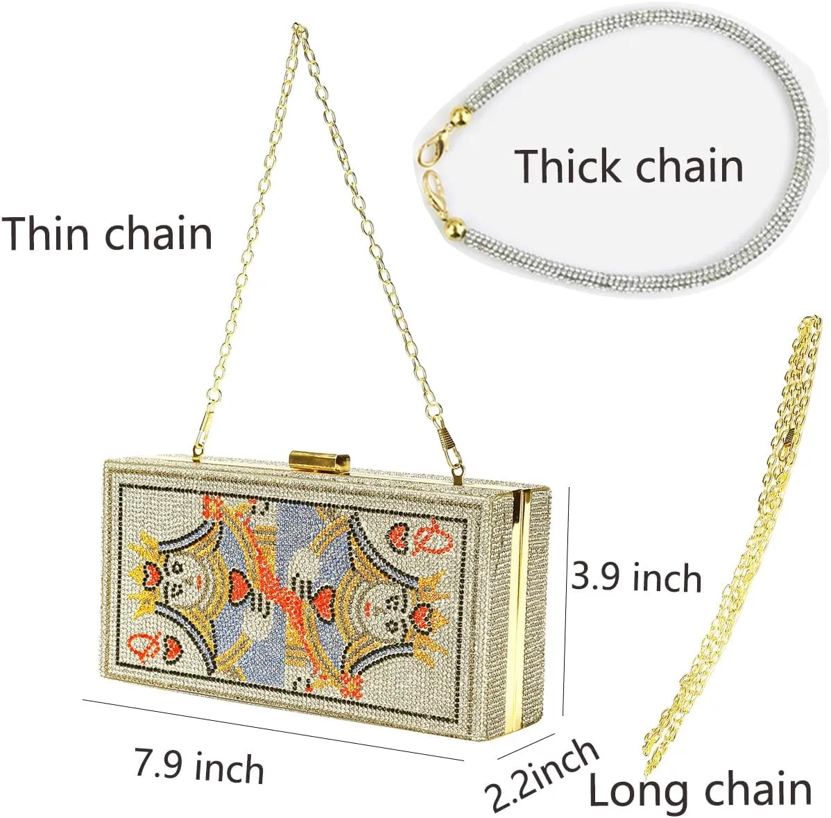 Evening Party Glitter Rhinestone bag Chain Shoulder Clutch Bag For Women