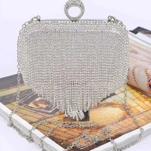 Fab Fringe & Rhinestone Convertible Clutch Bag