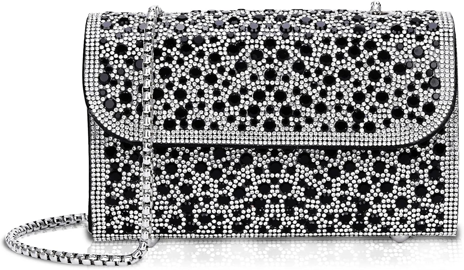 FALETO Evening Bag for Women Sparkly Shoulder Bag Rhinestone Clutch Purse with Detachable Chain