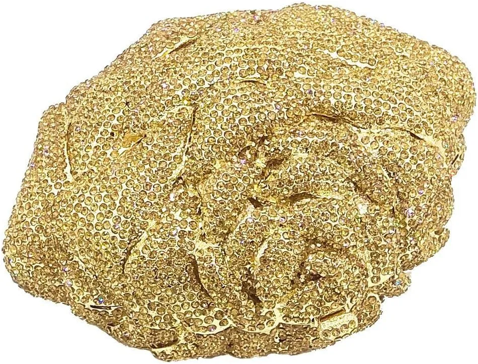 Fancy Rose Women Crystal Clutch Bags Wedding Rhinestone Classical Evening Bag Prom Cocktail Party Handbag and Purse