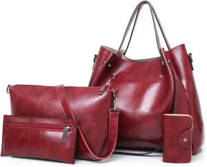 Fashion Tote Bags Shoulder Bag Purses and Handbags for Women Top Handle Satchel Bags Purse Set 4pcs