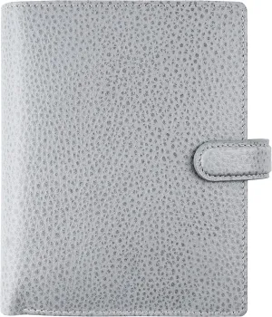 Filofax Finsbury Organizer, Pocket Size, Slate Grey - Traditional Grained Leather, Six Rings, Week-to-View Calendar Diary, Multilingual, 2025 (C029512-25)