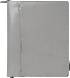 Filofax Lockwood Zip Organizer, A5 Size, Concrete - Full-Grain Buffalo Leather, Six Rings, Week-to-View Calendar Diary, Multilingual, 2025 (C022666-25)