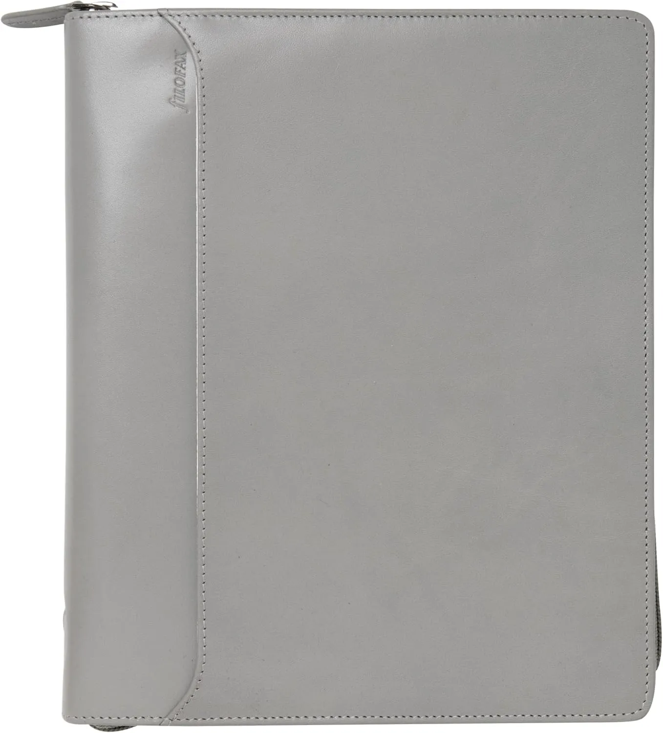 Filofax Lockwood Zip Organizer, A5 Size, Concrete - Full-Grain Buffalo Leather, Six Rings, Week-to-View Calendar Diary, Multilingual, 2025 (C022666-25)