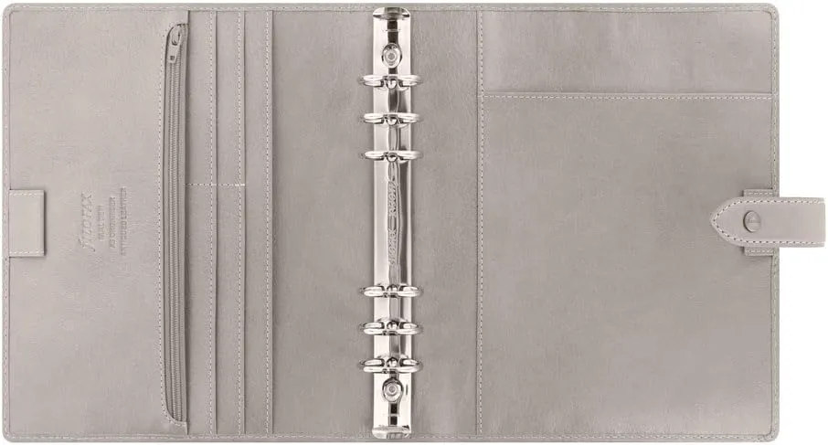 Filofax Malden Organizer, A5 Size, Stone - Tactile, Full-Grain Buffalo Leather, Six Rings, Cotton Cream Week-to-View Calendar Diary, Multilingual, 2025 (C025810-25)