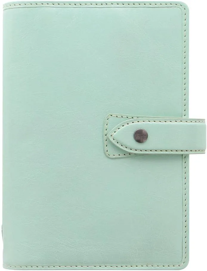 Filofax Malden Organizer, Personal Size, Duck Egg - Tactile, Full-Grain Buffalo Leather, Six Rings, Cotton Cream Week-to-View Calendar Diary, Multilingual, 2025 (C025855-25)