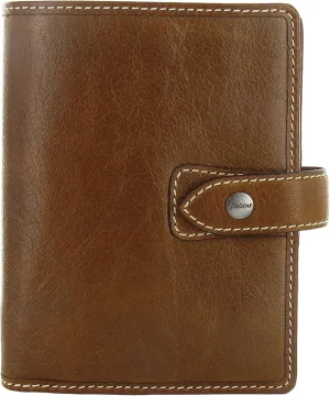 Filofax Malden Organizer, Pocket Size, Ochre - Tactile, Full-Grain Buffalo Leather, Six Rings, Cotton Cream Week-to-View Calendar Diary, Multilingual, 2025 (C025842-25)