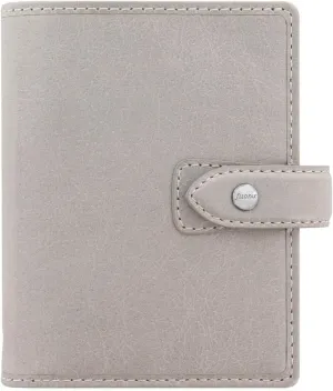 Filofax Malden Organizer, Pocket Size, Stone - Tactile, Full-Grain Buffalo Leather, Six Rings, Cotton Cream Week-to-View Calendar Diary, Multilingual, 2025 (C025812-25)